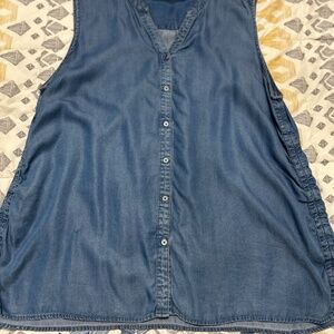 Women’s Denim Tunic Sleeveless Blouse